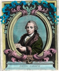 Retrato de Pietro Nardini (1722 - 1793), violinista e compositor italiano. Gravura do século XVIII. Coleção particular. de Unknown artist