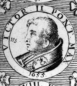 Retrato do Papa Victor II (ou Victor 2 morreu 1057). de Unknown artist