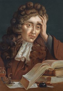 Retrato de Robert Boyle (1627 - 1691), físico e químico irlandês. baseado em La Ciencia y sus Hombres de Louis Figuier. Barcelona 1881 de Unknown artist