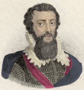 Retrato de Robert Devereux, Conde de Essex (1566-1601) General inglês, favorito de Elisabeth Iere. Gravura do século XIX. de Unknown artist