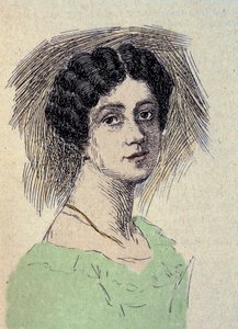 Retrato de Theodore Ulrike Sophie von Levetzow (1804-1899) Último Amor de Johann Wolfgang von Goethe (1749-1832) (Retrato da Baronesa Ulrike von Levetzow última amante de Goethe) Gravura de Unknown artist