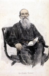 Retrato de Tolstoi, gravura de 1888. de Unknown artist