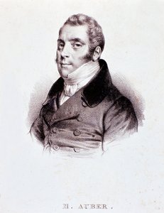 Retrato do compositor inglês Daniel Francois Esprit Auber (1782-1871) Gravura. Século XIX. Milão, biblioteca del conservatorio de Unknown artist