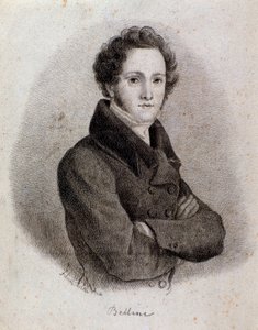 Retrato do compositor italiano Vincenzo Bellini (gravura. século XIX) de Unknown artist