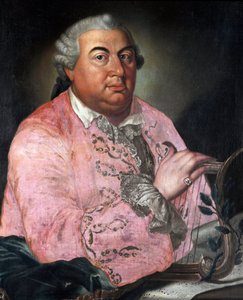 Retrato do compositor italiano Niccolo Jommelli (1714 -1774) Pintura anônima. 1760 em Bolonha, Museo Civico Biblioteca Musicale de Unknown artist