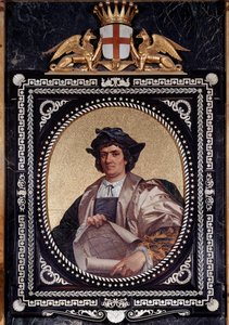 Retrato do navegador italiano Cristóvão Colombo (Cristóvão Colombo, Cristoforo Colombo, Cristobal Colon) (1451-1506) Mesquita de Unknown artist