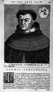 Retrato do filósofo italiano Tommaso Campanella (1568-1639). folha de origem desconhecida do século XVII de Unknown artist