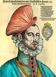 Retrato do Rei de França Henrique III (1551 - 1589). Gravura do século XVI. de Unknown artist