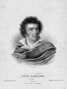 Retrato do cantor de ópera francês Luigi Lablache (1794-1858) Gravura do século XIX de Unknown artist