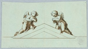 Projeto para um Altar com Anjos e Frontão de Unknown artist