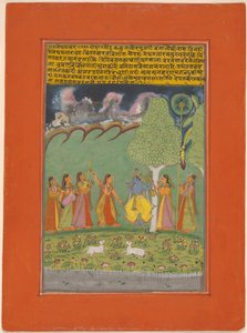 Rag Megh Malar, página de um Conjunto de Ragas Musicais (Ragamala) de Unknown artist