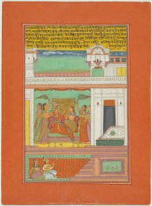 Raga Malkaushika, Página de um Conjunto de Ragamala de Jaipur de Unknown artist