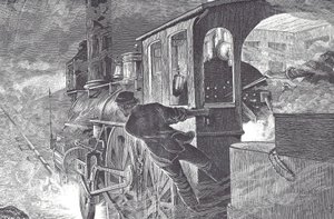 Condutores ferroviários, finais do século XIX (gravura em madeira) de Unknown artist