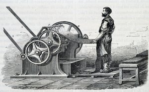 Trituradores de borracha crua - em "As maravilhas da indústria", de Louis Figuier de Unknown artist