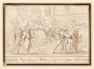 Reconciliação dos Inimigos na Itália pelo Imperador Henrique VII de Unknown artist