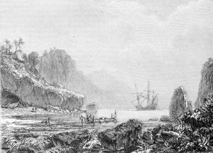Representação de Turtle Island. Gravura do século XIX. de Unknown artist