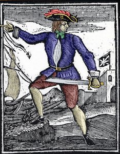 Representação do pirata Howell Davis, ativo por volta de 1718-1719. de Unknown artist