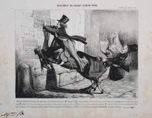Regulamento do Jockey Club de Paris: Cada membro do Jockey Club deve ter um Jockey e um cavalo... de Unknown artist