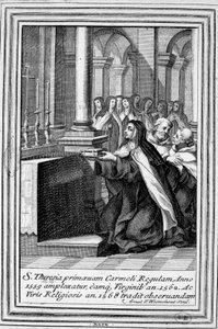 Santa Teresa de Jesus ou Santa Teresa de Ávila (1515-1582) orando. de Unknown artist