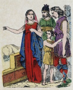 Sainte Genevieve (422-502), padroeira de Paris, dissuadiu os parisienses de abandonar sua cidade, que foi ameaçada em 451 por Átila, rei dos hunos. de Unknown artist
