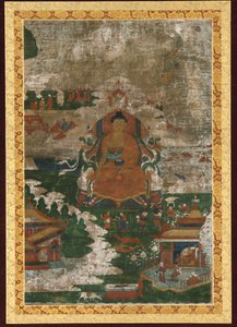 Sakyamuni entronizado; e cenas biográficas de Unknown artist