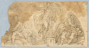 Cena Figural Semicircular com Figura Central Possivelmente Ascendente de Unknown artist