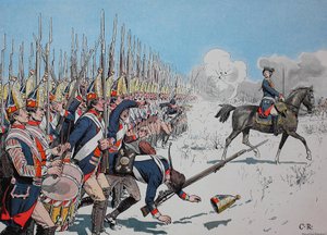 Guerra dos Sete Anos, entre 1756 e 1763, Batalha de Leuthen, 4 de Dezembro de 1757, tropas prussianas de Unknown artist