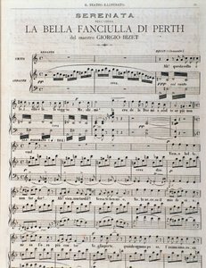 Página de música para "A bela camareira de Perth, ópera de Georges Bizet de Unknown artist