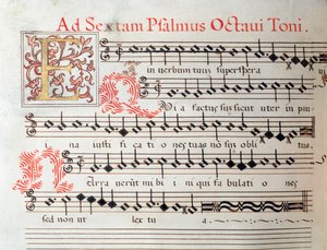 Página de música de uma obra sagrada de Giovanni Giacomo Gastoldi de Unknown artist