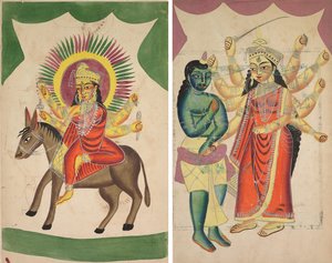 Sheetaladevi: A Deusa da Varíola (reto); Durga (verso) de Unknown artist