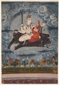 Shiva e Devi no Esconderijo de Gajasura de Unknown artist