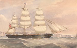 Navio clipper "Silver Eagle" (1861), c.1861-64 (aguarela) de Unknown artist