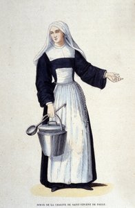 Irmã da Caridade de São Vicente de Paulo. Gravura de um álbum sobre ordens religiosas, Paris de Unknown artist