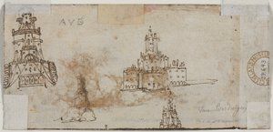 Esboços de Castelos (verso) de Unknown artist