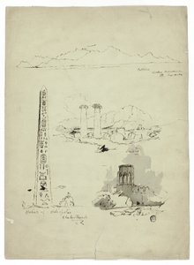 Esboços de Patmos, Sardes, Obelisco de Heliópolis de Unknown artist