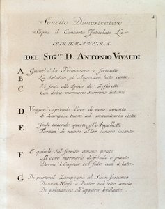Sonet no início da Primavera (La primavera) concerto em Il cimento dell