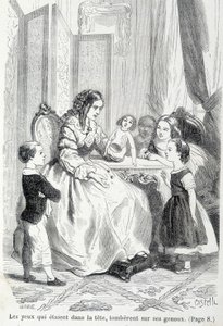 Sophie e a boneca partida - em "Os infortúnios da Sophie" pela Condessa de Ségur, Hachette de Unknown artist
