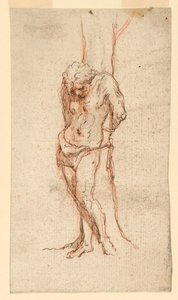 São Sebastião acorrentado a uma árvore de Unknown artist