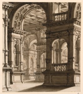Design de palco, interior do pórtico renascentista de Unknown artist