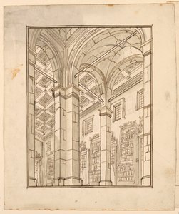 Cenário: Interior da Biblioteca com Arcos de Unknown artist