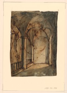Design de palco, interior da igreja abobadada de Unknown artist