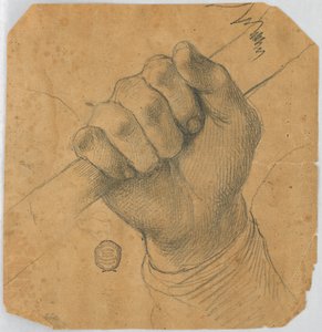 Estudo: A mão de um homem segurando uma vara de Unknown artist