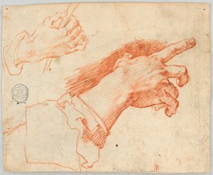 Estudo das mãos gesticulando de Unknown artist