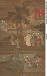 Su Dongpo escoltado até à Academia Hanlin com as criadas da Imperatriz Viúva de Unknown artist