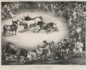Os touros de Bordeaux: entretenimento espanhol de Unknown artist