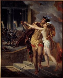 Os Incas ou a destruição do Império Perou Inca, destruído no século XVI pelos conquistadores espanhóis. Ilustração após o romance "Os Incas" do filósofo Jean Francois Marmontel. Pintura da escola anônima. Século XVIII. La Rochel de Unknown artist