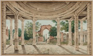 A Mesquita de Delhi e o Pilar de Ferro de Unknown artist