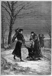 O Assassinato de Rutland por Lord Clifford - Edmund, Conde de Rutland é morto por Lord Clifford na Batalha de Wakefield - Edmond Plantagenet Conde de Rutland de Unknown artist