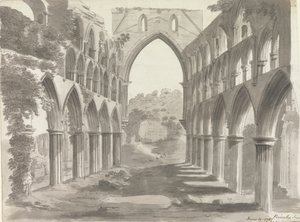 A Nave da Abadia de Rievaulx, Yorkshire de Unknown artist