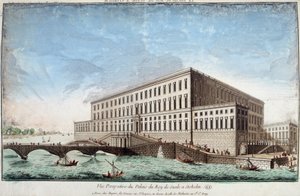 O Palácio do Rei da Suécia em Estocolmo - gravura de Unknown artist